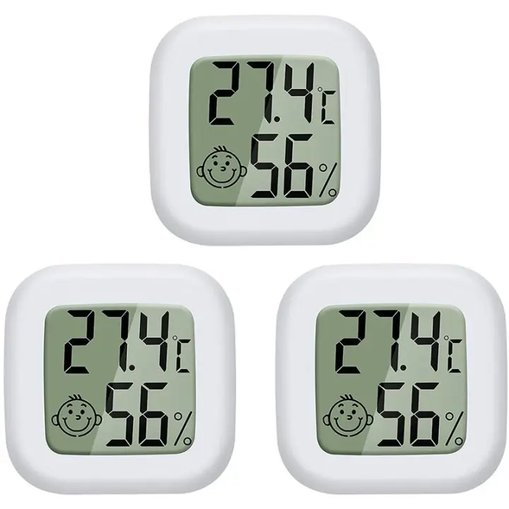 3 uds higrómetro Mini LCD termómetro Digital habitación de bebé sala de estar Oficina nevera termómetro e higrómetro interior - 1