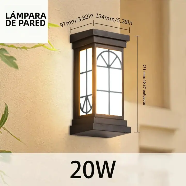 Lámpara De Pared Exterior LED Impermeable IP66 Iluminación Moderna Para Porche Balcones Jardines Luz Exterior Incluye Bombilla - 1