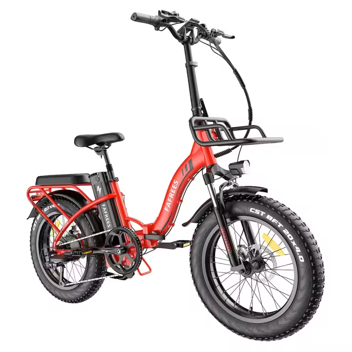 Bicicleta Eléctrica Plegable Fafrees F20 Max, Neumáticos Anchos de 20"x4.0", Motor sin Escobillas de 500W, Velocidad Máxima de 25Km/h, Frenos de Disco Delanteros y Traseros, Cambio SHIMANO de 7 Velocidades, Capacidad Máxima de 150 Kg - Rojo - 1