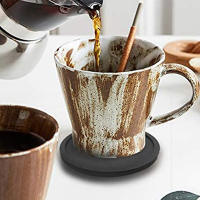 6PCS Silicone Coasters Set Copos De Siêu Goma Para Taza De Café Redondos Con Soporte Accesorios De Mesa Antideslizantes Ecológicos - details 2