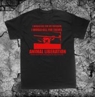 Camiseta Vegetariana Y Vegana Para Hombres Crust Punk Anarcho Meat Is Murder Animal Liberation Front ALF Protección Animal Talla Grande Casual - details 0