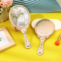 Espejo De Maquillaje Clásico Dorado Portátil Con Mango Grande Personalizable Para Uso Doméstico Y Comercial - details 0