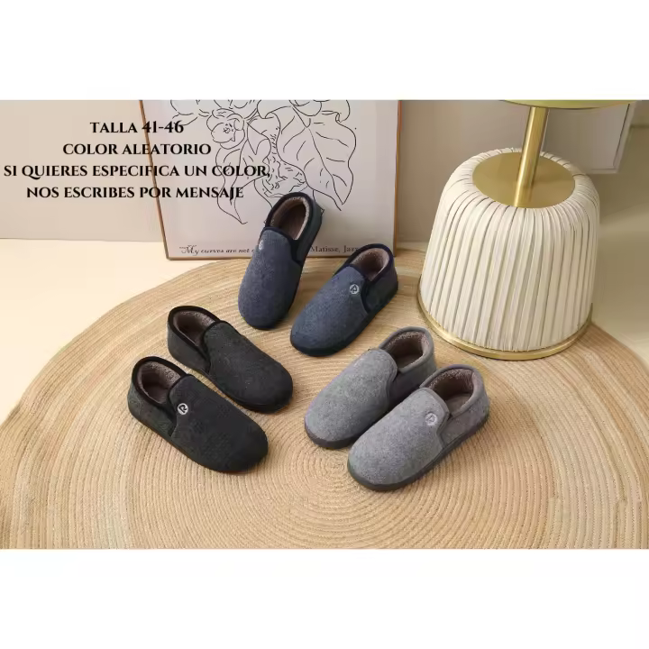 Zapatillas Casa Hombre Mujer Invierno talla 36-46 ,forro interior de polar acogedor ,pantuflas de casa cerradas con suela de goma antideslizante ,zapatillas de casa hombres y mujer calido,color aleatorio,si quieres algun color concreto nos escribes - 1