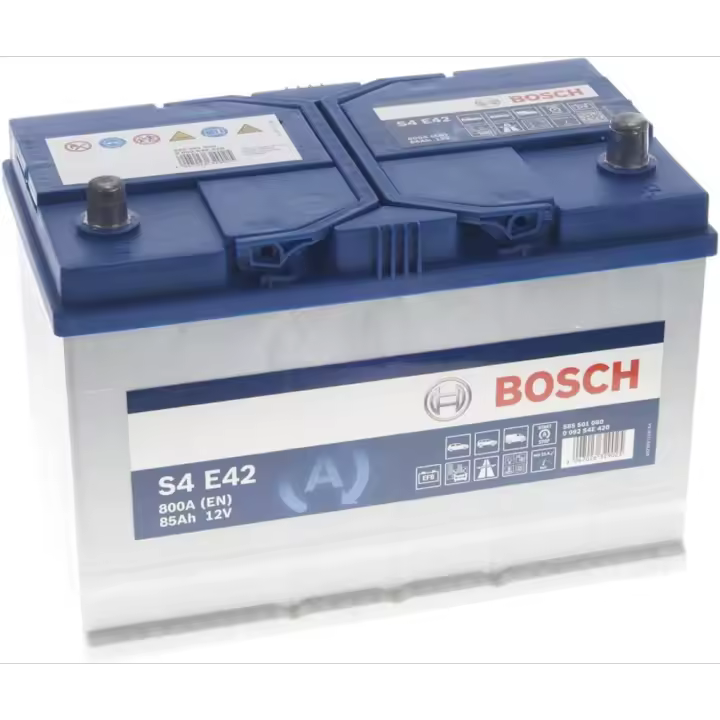 Batería coche Bosch S4E42 S4 EFB – 12V 85Ah/800A – Larga duración para SUV y monovolúmenes - 1