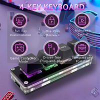 Mini Teclado Mecánico RGB Gaming Con 4 Botones De Selección Cut Copy Paste Macro Pad Ctrl a X C V Teclado Inalámbrico Para Desktop Y Laptop - details 4