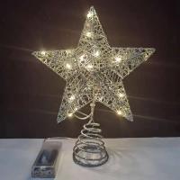 Estrella LED Para Árbol De Navidad Toppers Operada Por Batería Decoración De Fiesta En Sala Luz De Año Nuevo - details 22