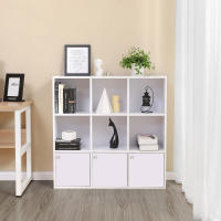 Estantería blanca de madera con 6 cubos y 3 cajones, biblioteca para hogar u oficina, ideal para libros, salón comedor - details 5