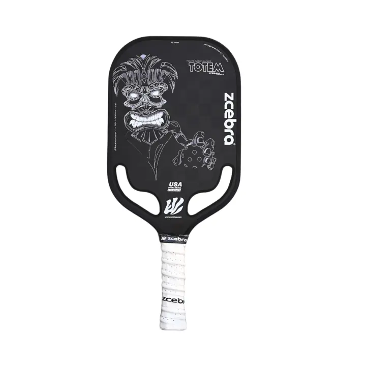 Pala de Pickleball Zcebra Totem Black. Carbono Puro T700 18K. Núcleo 3 capas 19 mm PP + Nomex + pp - 1