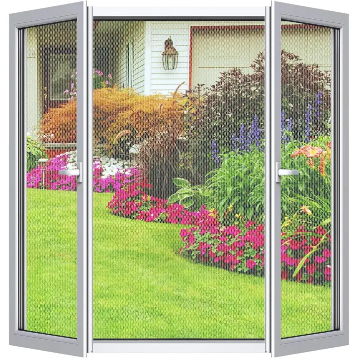 Zanzariera per finestre 150 x 180 cm, Zanzariera trasparente per porte di balconi, giardino, Innovativo fissaggio autoadesivo, senza forare o avvitare - Nero - 1