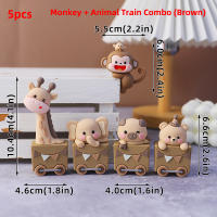 Topper De Pastel De Tren Marrón Con Animales Para Niños Decoración De Cumpleaños Bebé Fiesta De Aniversario Con Giraffa Oso Elefante Mono - details 8