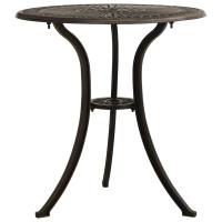 vidaXL Mesa de jardín aluminio fundido 62x62x65 cm en color Negro/Bronce/Blanco | estructura resistente ideal para salón dormitorio o estudio - details 1