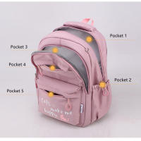 Mochila Escolar Kawaii Fengdong para Niñas Impermeable en Tela de Nylon con Forro de Material FD-6292-1 Bolsa de Hombro Grande para Viajes y Estudiantes Universitarias - details 6