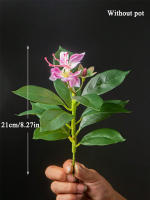 Plantas Artificiales De Azalea 21-40cm Falsas Hojas De Palma Tropicales Ficus Faux Con Flores Para Decoración De Hogar - details 14