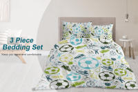Juego De Edredón Y Fundas De Almohada Deportivo Reversible 3 Piezas Set De Ropa De Cama Moderno Con Estampado De Fútbol Para Todas Las Estaciones - details 0