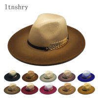 Gorro De Paja Gradiente De Otoño E Invierno Para Hombres Y Mujeres Gorro Fedora Clásico Con Pico Ancho Gorro De Paja Imitación Lana Cloche Para Mujer - details 0
