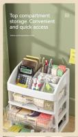 Caja De Almacenamiento De Escritorio Con Cajón Para Decoración De Cabello Y Joyería Multifuncional Organizador De Maquillaje De Plástico - details 3