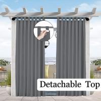 Cortina Impermeable Y Antirreflejo Para Patio Pergola Y Gazebo Con Montaje Fácil Tab Top Decorativa De 100% Poliéster - details 0