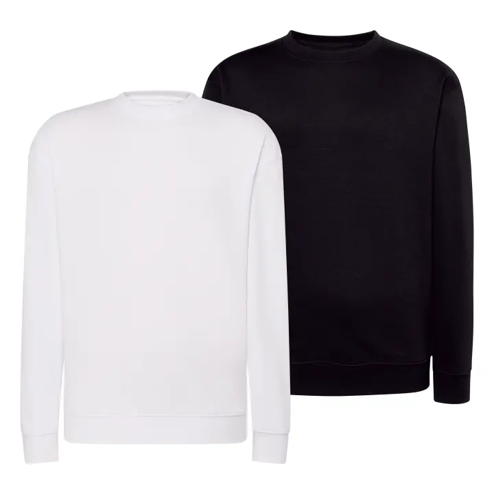 Pack de 2 Sweatshirt Sudaderas básicas para Hombre - Alta Calidad - Color Blanco y Negro - Marca SO Wear Siempre Original - 1
