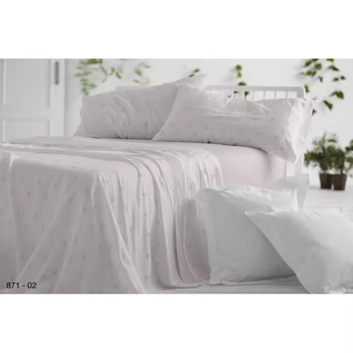 Juego de Sábanas de 3 piezas Tela Dorvel 871 Nude, 50% Algodón, 50% Poliéster, Burrito Blanco - 1