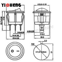 Interruptor De Rocker KCD1 12V / 220V Con Luz LED 3Pin Redondo ON/OFF Material Plástico Certificación CE Garantía De 1 Año - details 5
