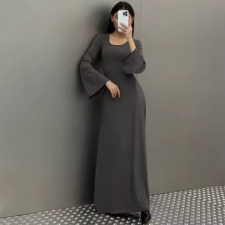 Vestido Fantoye Para Mujer Con Mangas Volantes Y Encaje a La Cintura Estilo Casual Streetwear Largo Hasta La Rodilla Polyester Spandex - 1