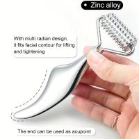 Herramienta De Masaje Facial Gua Sha Y Rodillo De Rostro De Acero Inoxidable 2-en-1 Para Cuidado Diario De La Piel Del Cuerpo Rostro Y Cuello - details 1