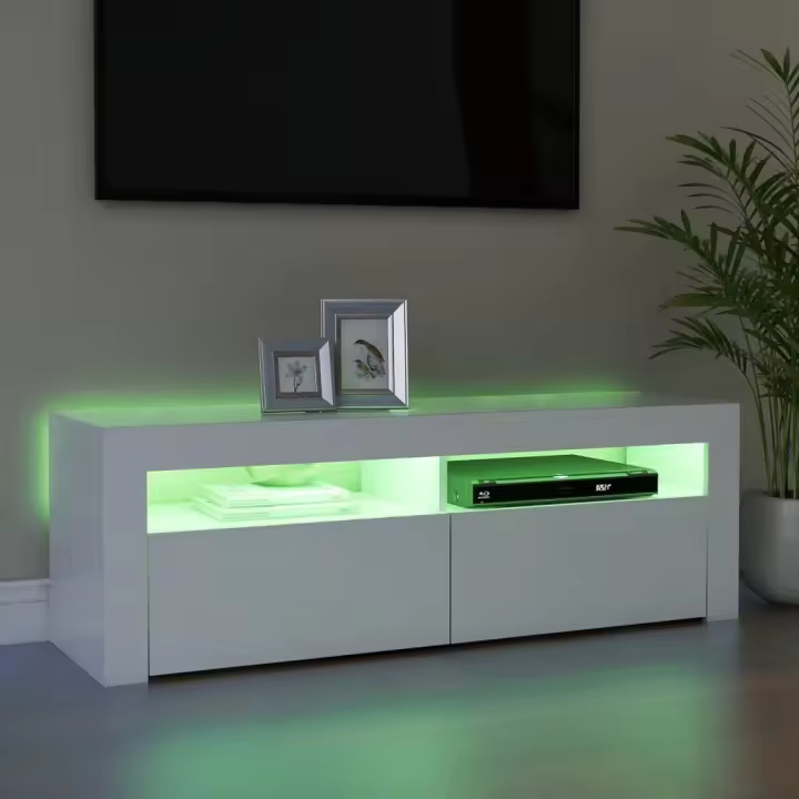 vidaXL Mueble para TV con luces LED blanco 120x35x40 cm - 1