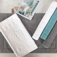Toalla De Baño De Algodón 100% Blanca 50x80cm Antideslizante Para SPA Y Habitación De Hotel Toalla De Bañera Azul De Alta Calidad - details 0