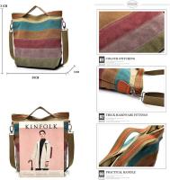 Bolso de Lona para Mujer, Bolso de Empalme multicolor, Bolso de hombre, Bolso de Mensajero, Bolso de viaje, Bolsas, uso diario - details 2