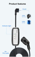 FERRASTAR Cargador de coche,Cargador de coche Eléctrico,Cargador de cocheTipo2,Cargador EV Portátil Tipo 2 de Corriente Alterna (AC) con Estándar Europeo, Cargador para Vehículos Eléctricos, con indicador luminoso, cable 5M y recubrimiento ignífugo de TPU - details 5