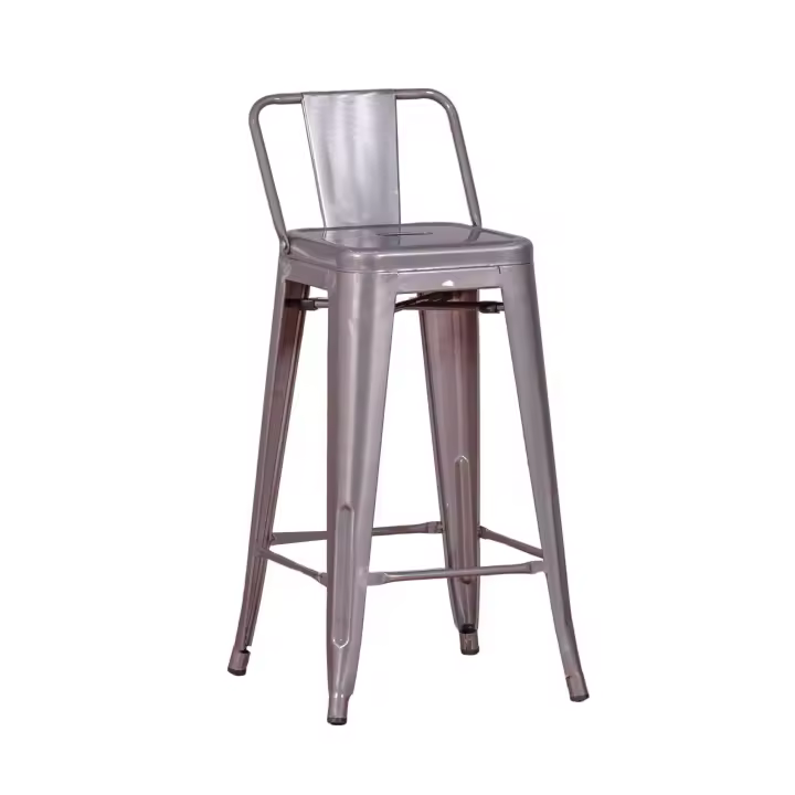 Nest Dream - Taburete industrial metálico con respaldo bajo (66cm) - Bistro - 1