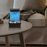 Fuente De Mesa Con Luz Operada Por Batería O USB Mini Decoración De Cascada De Agua Fluente Ornamento Moderno De Plástico - details 3