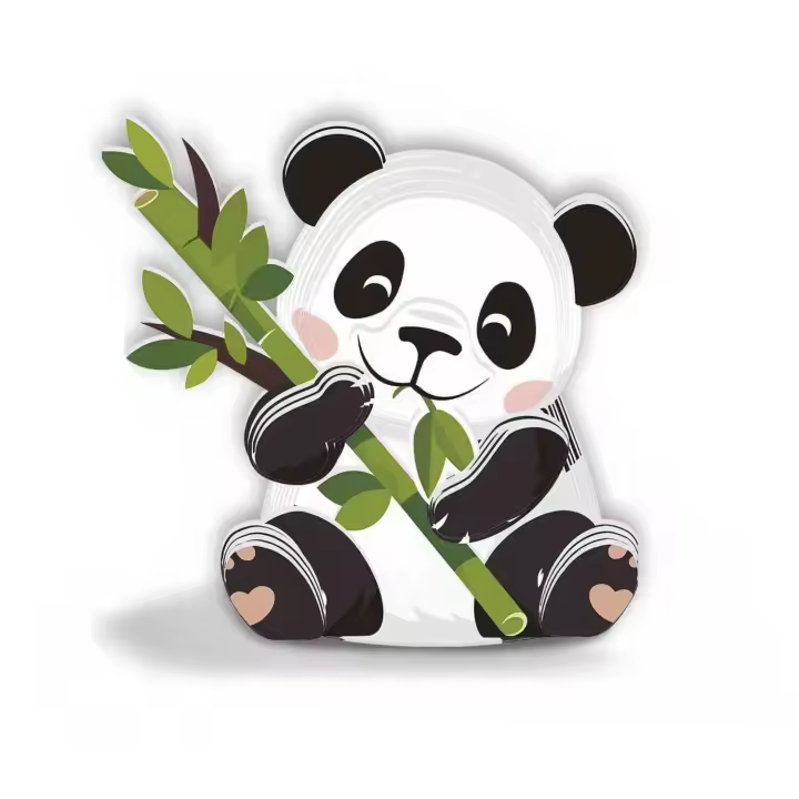 DAM. Puzle 3D de cartón con relieve. Diseño de Oso panda. 7x4x7cm. - 1