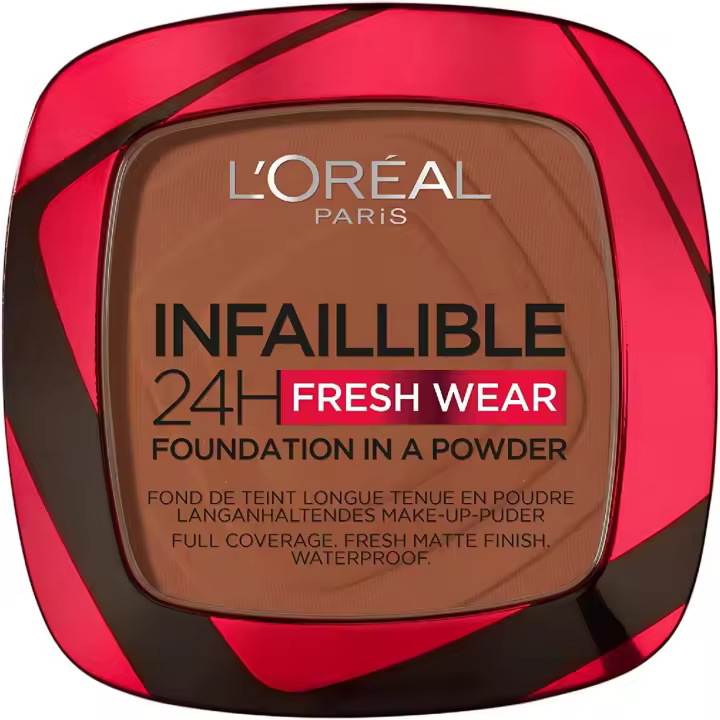 L'oréal - Infalible 24H Fresh Wear - Base de Maquillaje en Polvo - N°375 Ambre - Textura Cremosa - 1