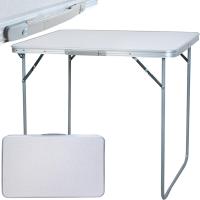 Mesa Plegable de Camping Mesa Aluminio con Asa de Transporte 80X60X70CM Mesa portátil ligera plegable con asa, marco de acero, escritorio pequeño plegable para campamento, al aire libre, lado de playa, picnic - details 4