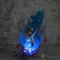 Figura De Acción Dragon Ball 28CM Ls Gogeta Kubei Fusión Super Saiyan Tres Cabezas Escultura Luminosa Modelo Estatua Adorno Regalo - details 12