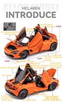 McLaren 720s Super Deportivo De Escala 1/24 En Aleación De Metal Modelo De Simulación Con Sonido Y Luz Juguete Retroalimentado Para Niños Regalos - details 2