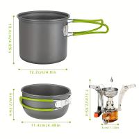 BOPORO Kit de Cocina para Acampar de Acero Inoxidable con Mini Estufa - Ideal para Senderismo y Camping - details 4