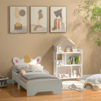 ZONEKIZ Cama para Niños de 3-6 Años 143x74x67 cm Cama Infantil de Madera en Forma de Unicornio Mueble de Dormitorio Moderno Carga 80 kg Blanco - details 1