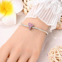 925 Plata Esterlina Romántica Rosa 26 Letras DIY Encantos Bolas Adecuadas Para Pulseras Pandora Joyería Fina Regalo De Cumpleaños - details 29