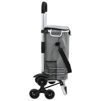Carro de Compras vidaXL con Ruedas y Asa Ajustable Gris 40 L - details 3