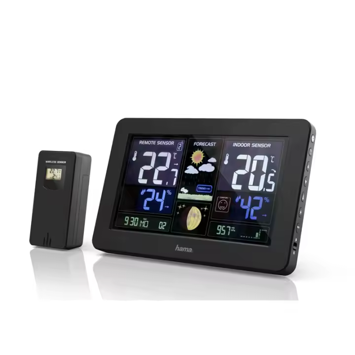 Hama estacion meteorologica premium con pantalla led a color y carga usb - 1