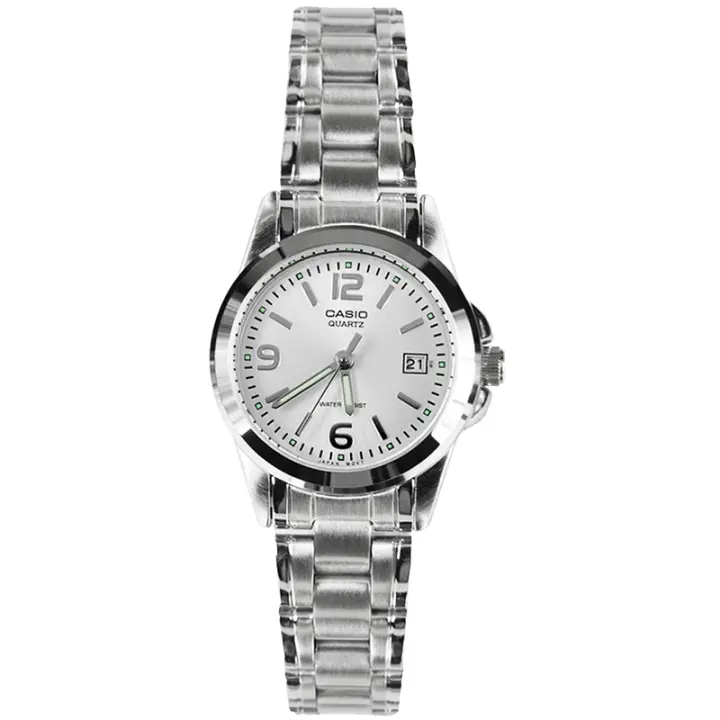 Casio Ltp-1215a-7a Enticer Reloj Para Para Mujer Color Plateado - 1