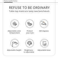 Andoer HD-M3X Luz De Video LED De Anillo De Escritorio Con Forma De Media Luna 3000K-6000K Dimmable Para Belleza Salon Maquillaje Streaming Vivo - details 3