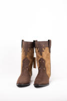Paloma Wang Botas cowboy mujer combinadas con tacón bajo - details 14