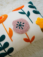 Funda De Cojín Floral Sin Relleno 1pc Diseño Moderno De Flores Para Decoración De Hogar Silla Sofá Cama Material Poliéster 100% - details 4