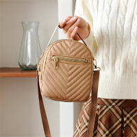 Bolso Bandolera Para Mujer Con Varios Bolsillos Y Pouch De Teléfono Móvil Color Sólido Bolso De Hombro Con Bordado En Cuadrícula Versátil - details 7