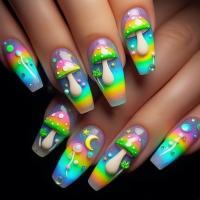 24pcs/set Uñas Postizas Largas Medias Falsas De Cuadrado Ballet Con Flores Y Mariposa Azul Verde Para La Temporada De Primavera Y Verano - details 17