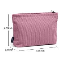Bolso De Viaje Para Maquillaje De Gran Capacidad De Corduroy Organizador De Cosméticos Portátil Para Mujeres Bolso De Almacenamiento De Maquillaje Con Cierre De Cremallera - details 4