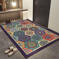 Carpet De Lattice Para Sala De Estar Cocina Piso Alfombra De Entrada Balcón Hogar Antideslizante Bohemia Decorativa Grande Suave - details 3